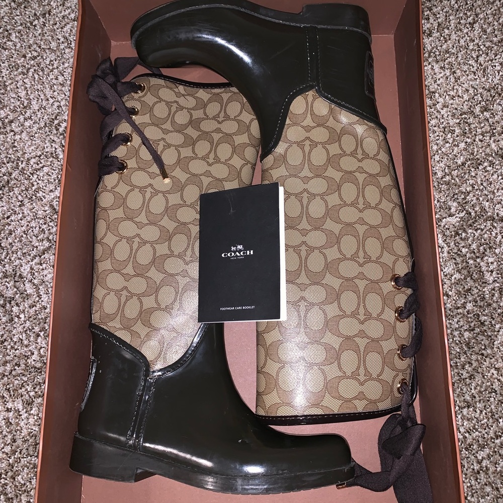 Authentic coach rain boots
